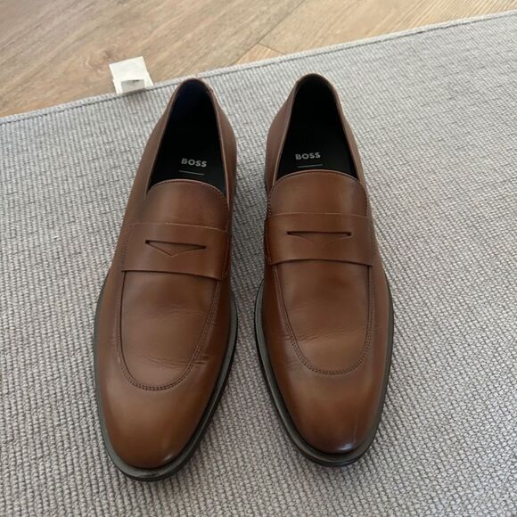 BOSS Derreck Penny Loafer in Brown main image 4